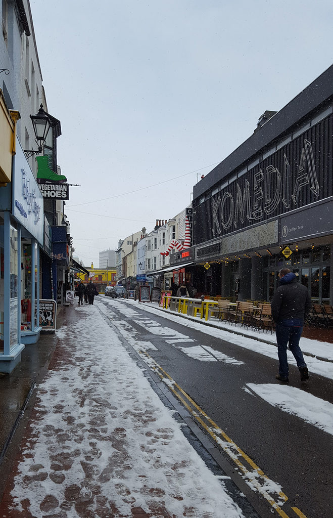 Une française à Brighton, bilan des 3 mois: Gardner street sous la neige