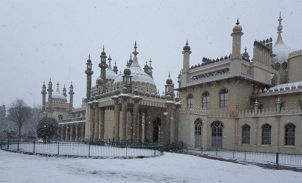 Une française à Brighton, bilan des 3 mois: Pavillon Royal sous la neige