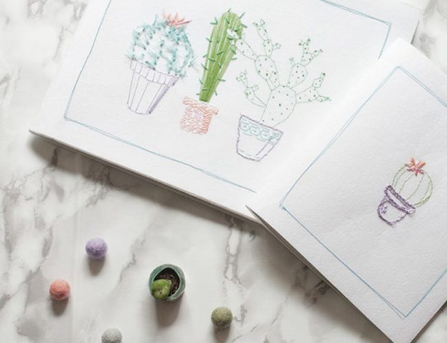 DIY Carnets brodés Cactus par Tea&Poppies